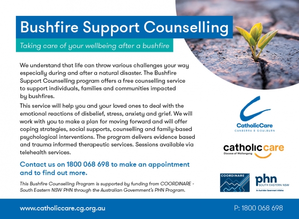 Free counselling support for bushfire-affected Shoalhaven residents