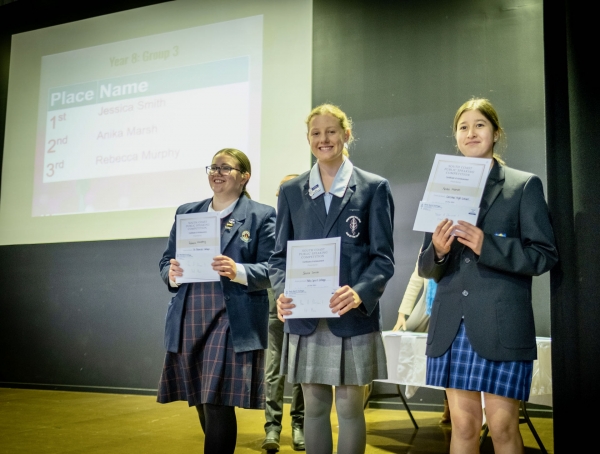 ‘Fearless and powerful’ students take home first place at South Coast Public Speaking Competition  