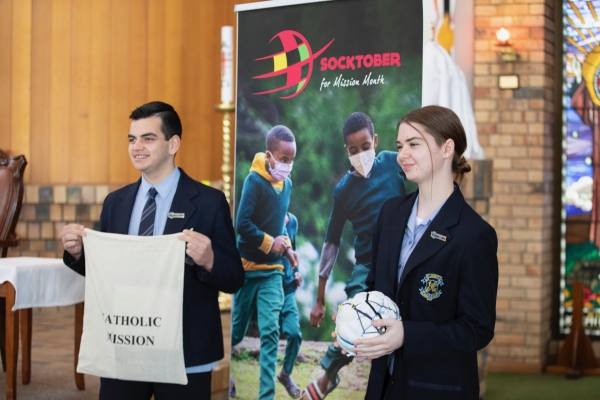 Catholic schools join together to kick goals against poverty at 2022 World Mission Month Launch 